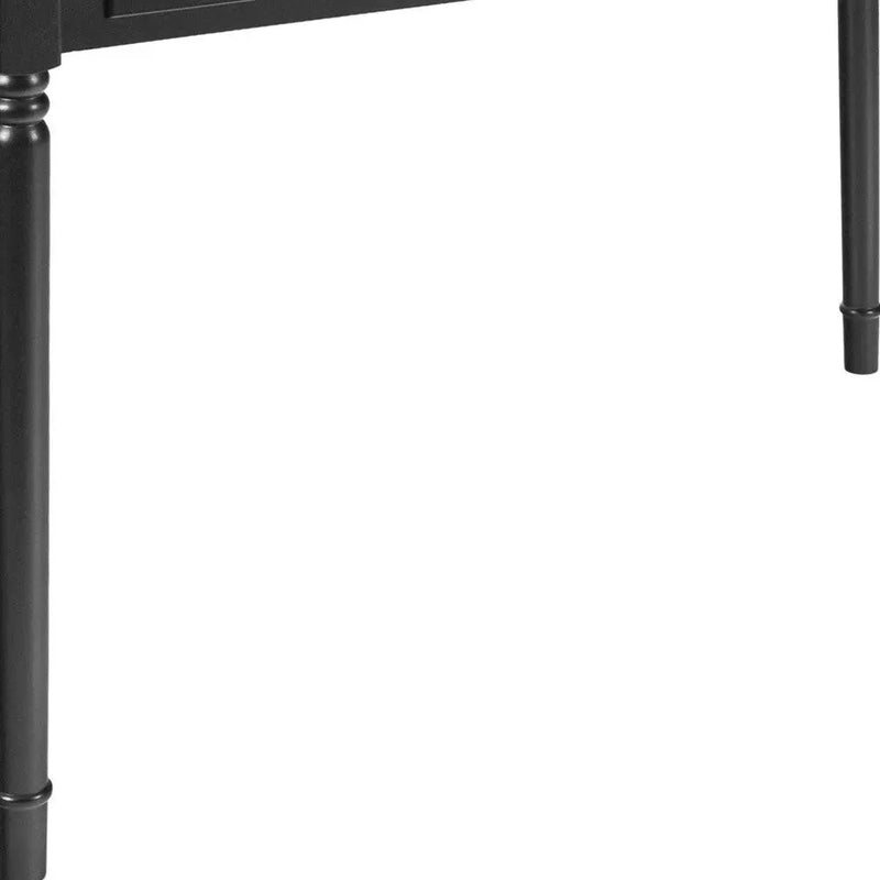 43" Black Fir Solid Wood Writing Desk With Two Drawers Homeroots Office