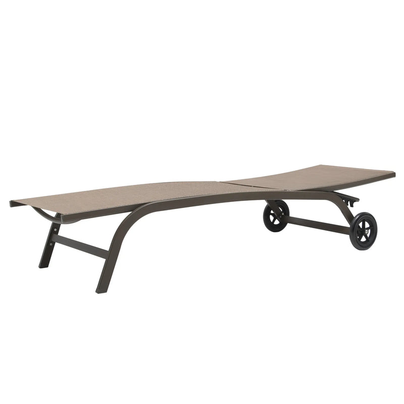 43" Brown Aluminum Six Position Adjustable Outdoor Chaise Lounge Homeroots Outdoor