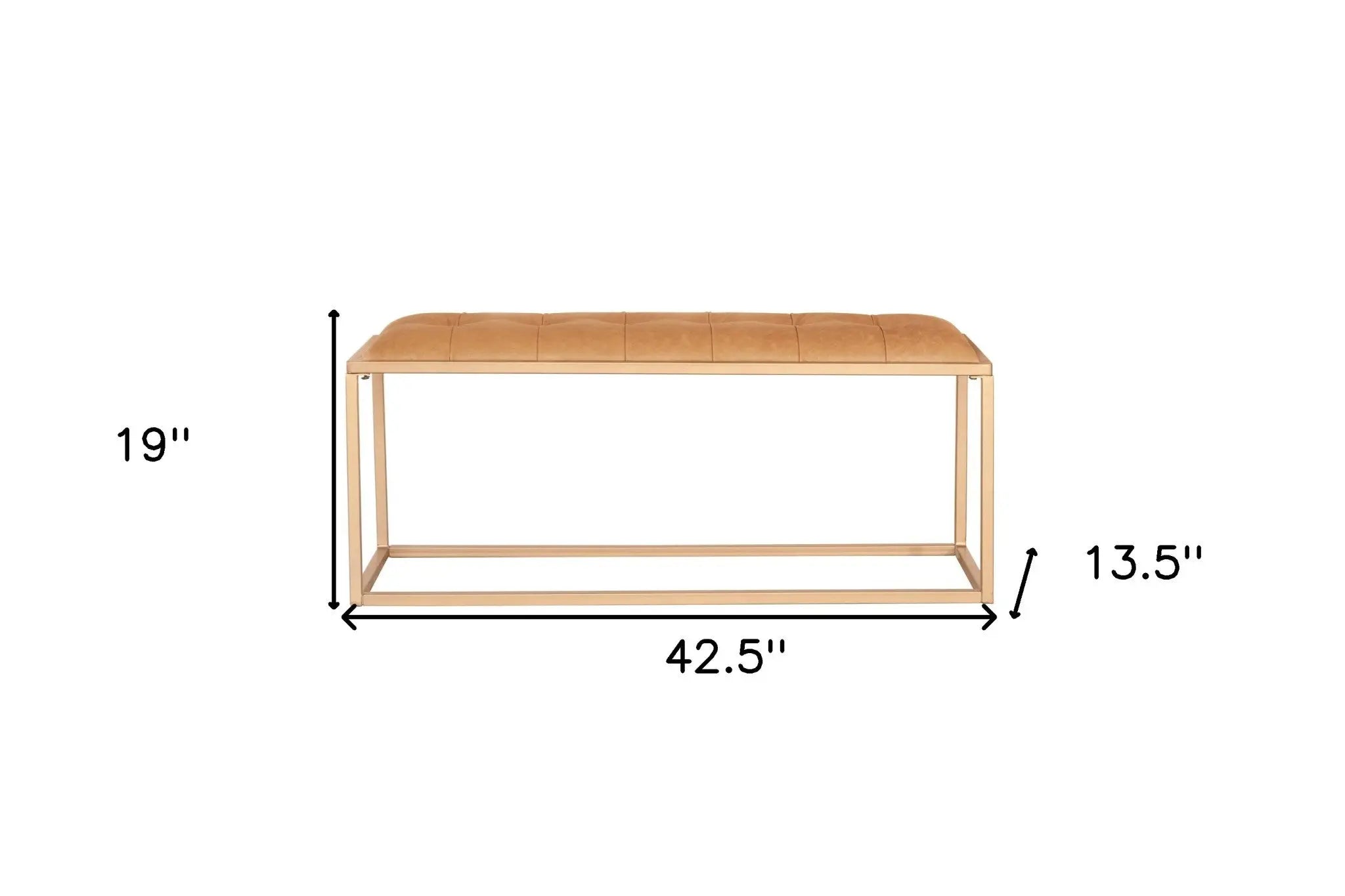 43" Brown And Gold Upholstered Upholstery Bedroom Bench Homeroots Living Room