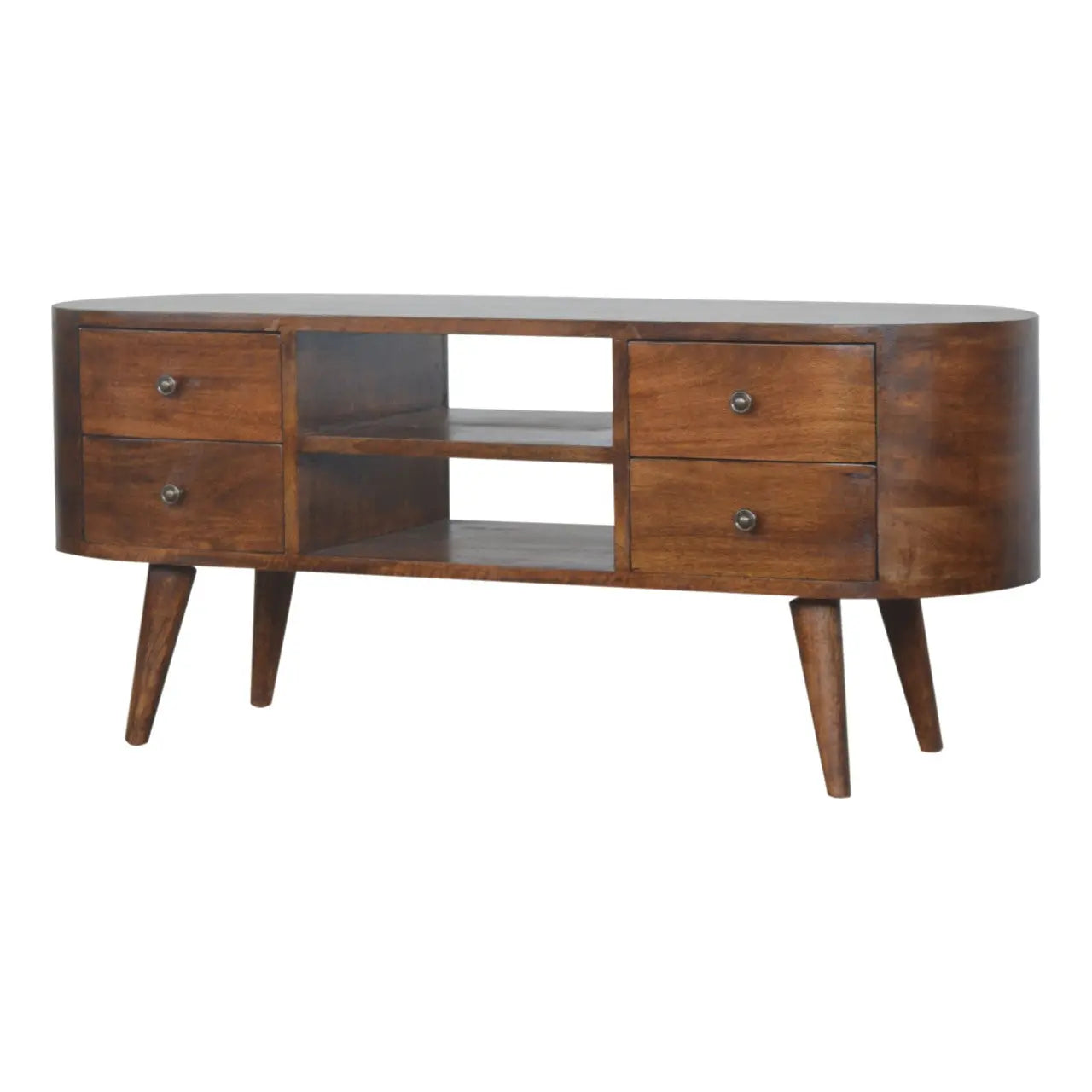 43" Brown Solid Wood Enclosed Storage Entertainment Center Homeroots Living Room
