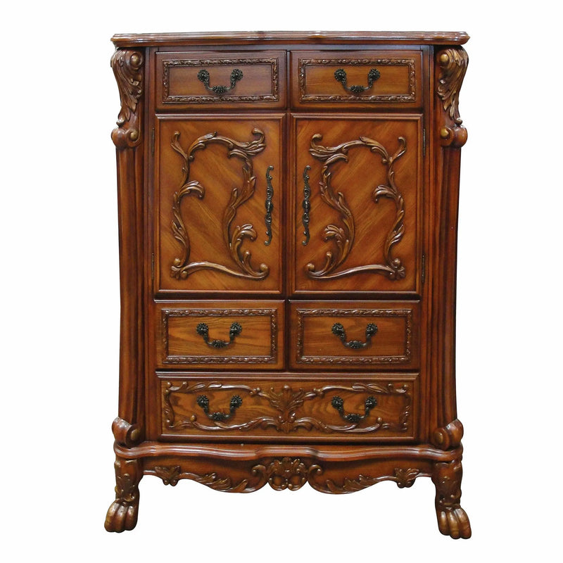 43" Brown Solid Wood Five Drawer Standard Chest - GreatEagleInc