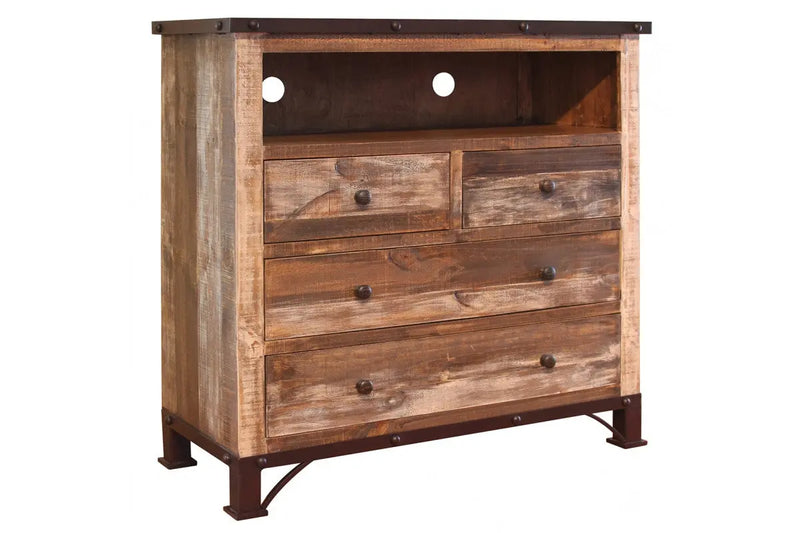 43" Brown Solid Wood Four Drawer Chest - GreatEagleInc