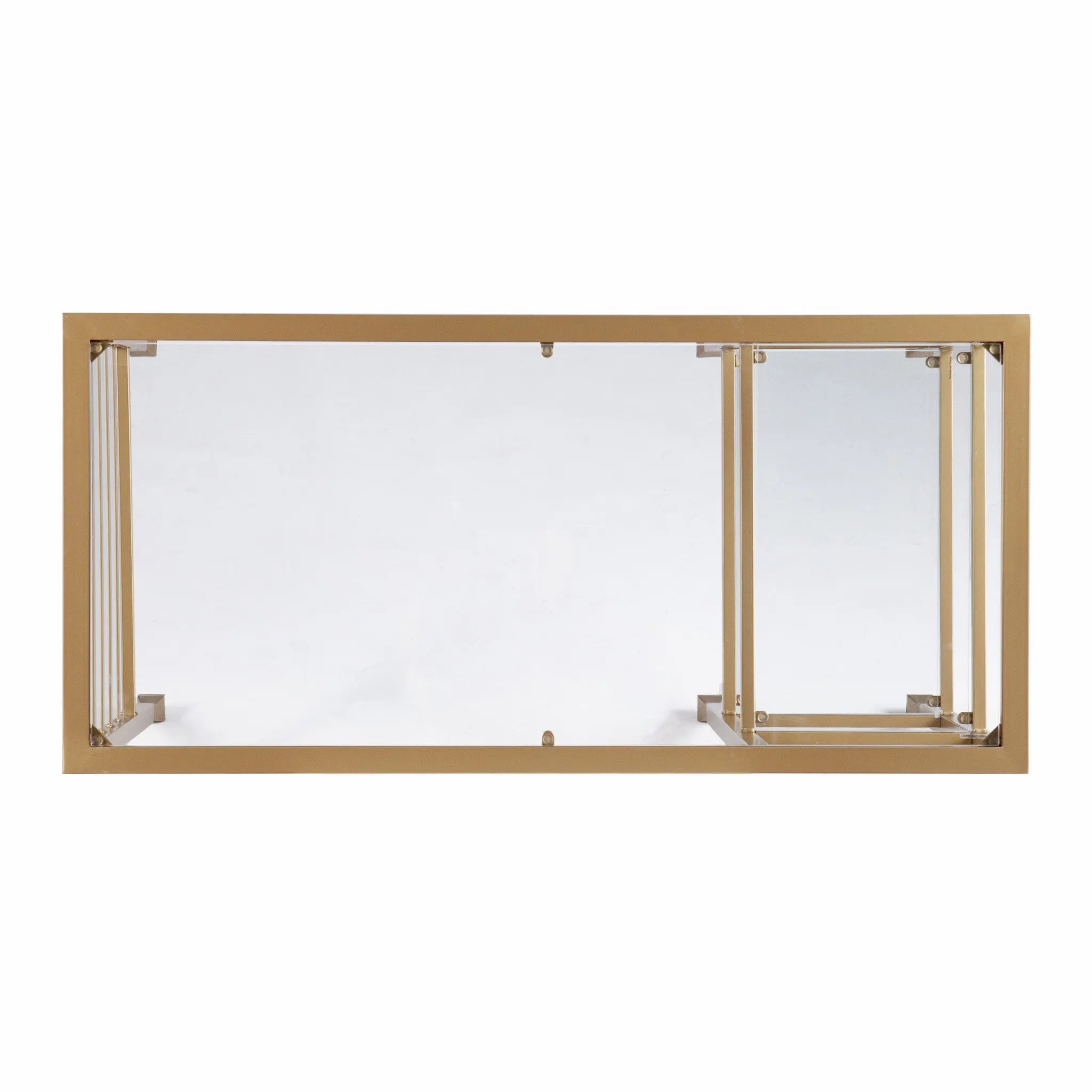 43" Clear and Gold Glass Writing Desk Homeroots Office