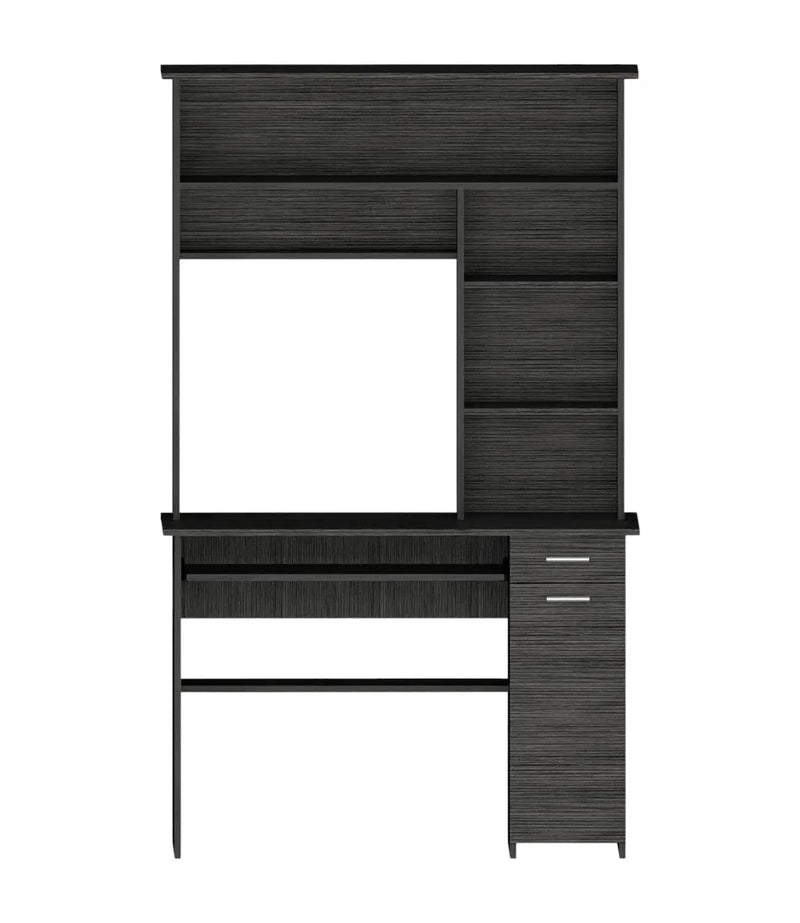 43" Gray Computer Desk With Hutch Homeroots Office