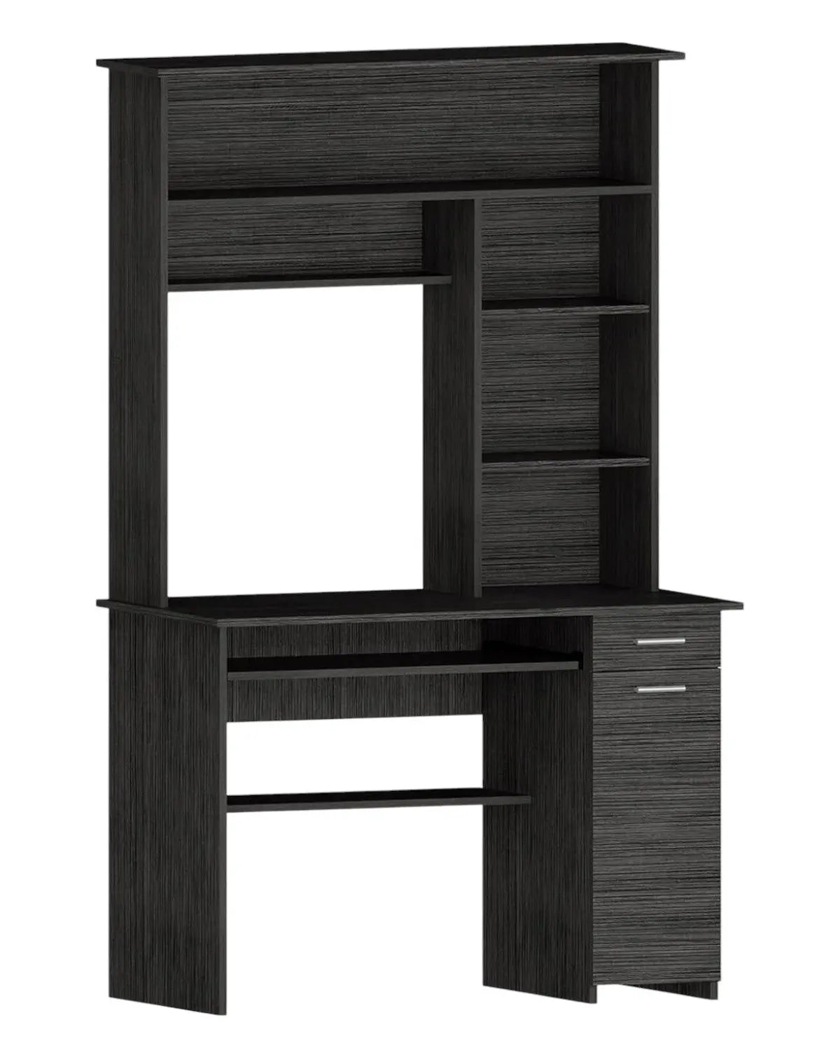 43" Gray Computer Desk With Hutch Homeroots Office