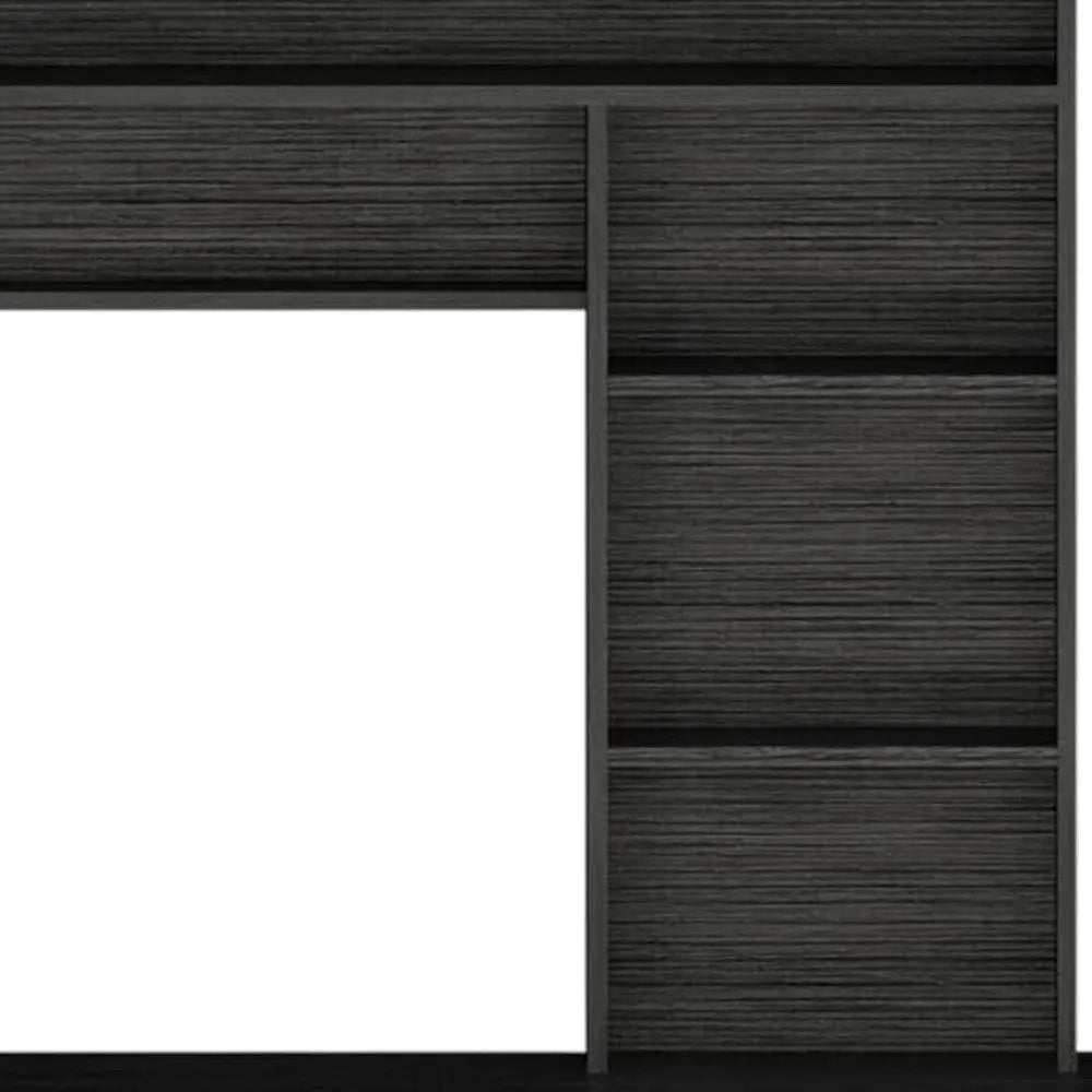43" Gray Computer Desk With Hutch Homeroots Office