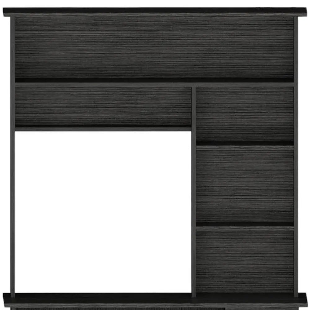 43" Gray Computer Desk With Hutch Homeroots Office