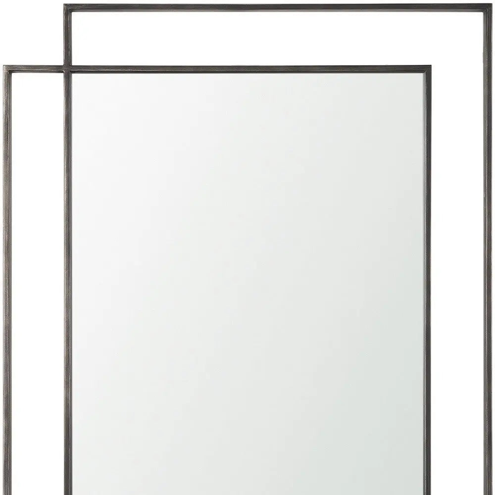 43" Gray Metal Double Frame Accent Mirror Homeroots Bed & Bath