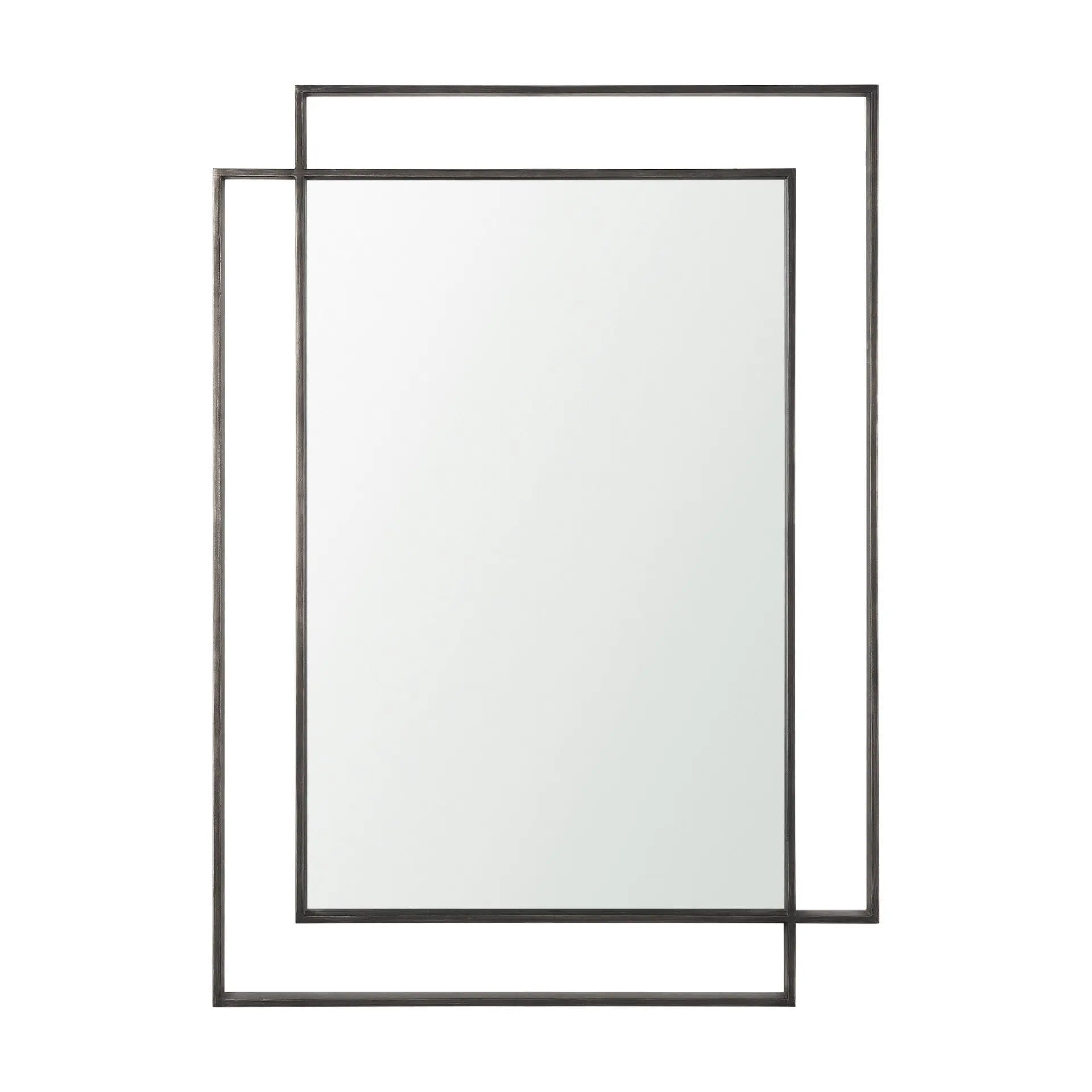 43" Gray Metal Double Frame Accent Mirror Homeroots Bed & Bath