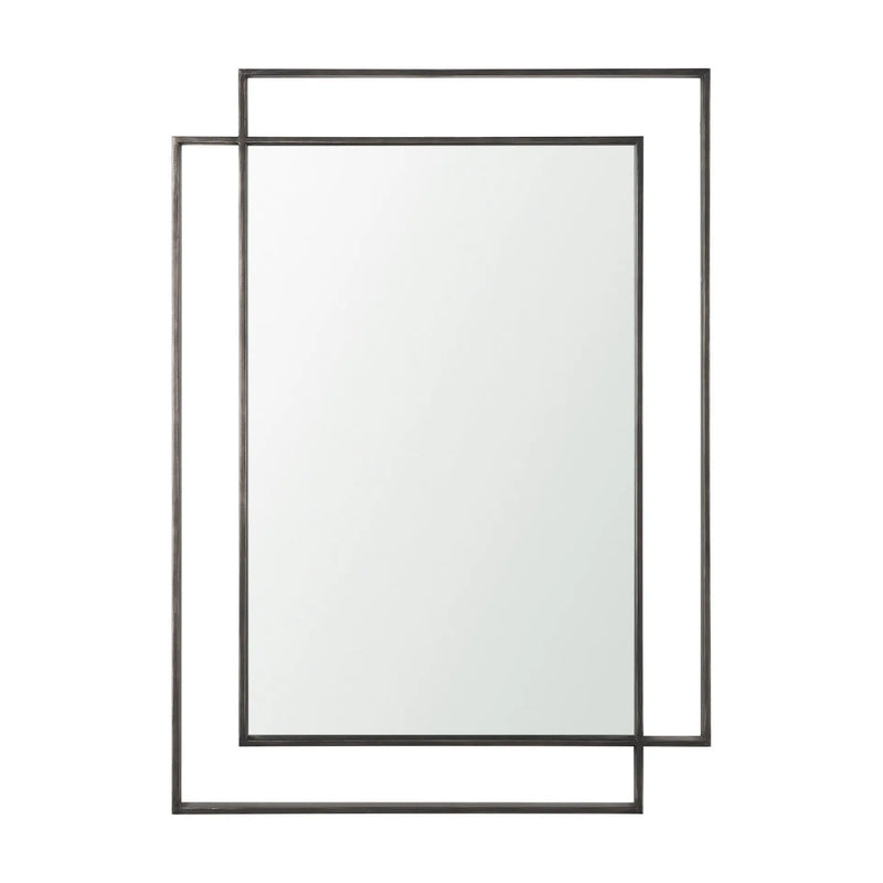 43" Gray Metal Double Frame Accent Mirror Homeroots Bed & Bath