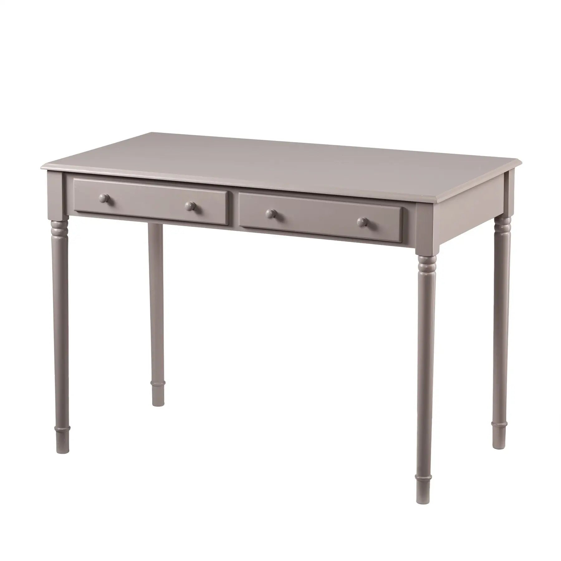 43" Gray Solid Wood Writing Desk With Two Drawers Homeroots Office