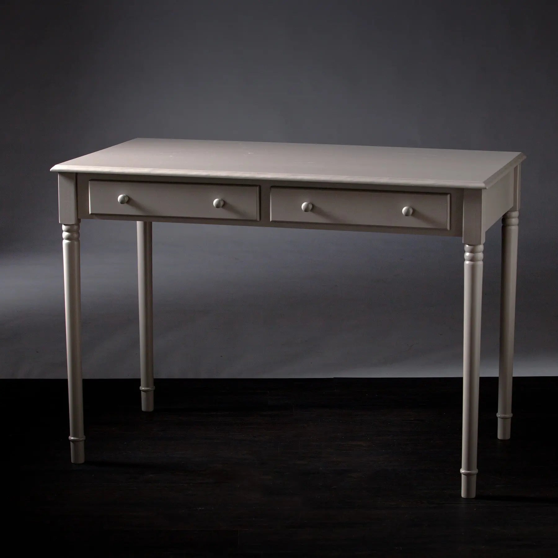 43" Gray Solid Wood Writing Desk With Two Drawers Homeroots Office