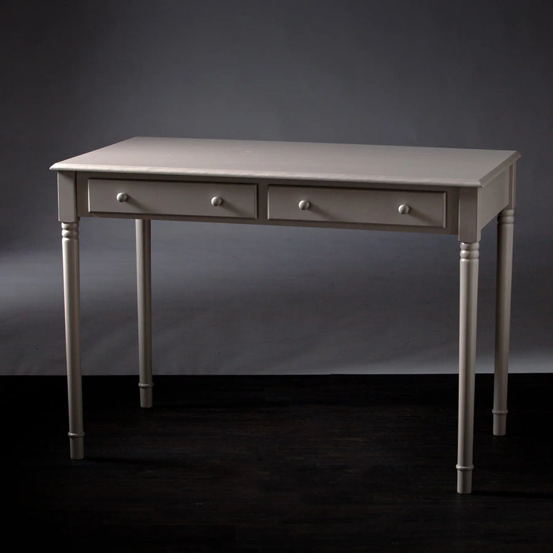 43" Gray Solid Wood Writing Desk With Two Drawers Homeroots Office