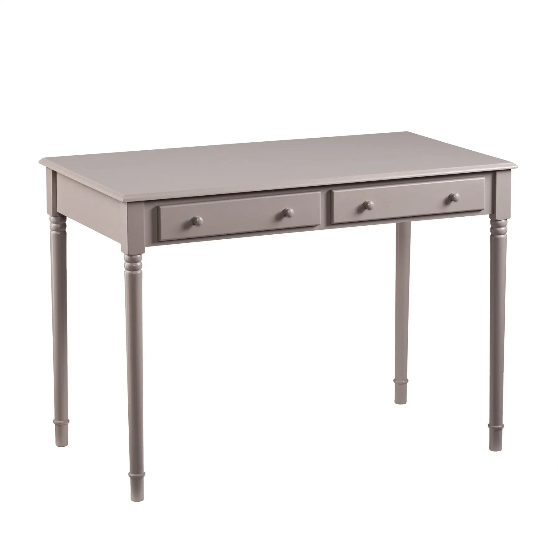 43" Gray Solid Wood Writing Desk With Two Drawers Homeroots Office