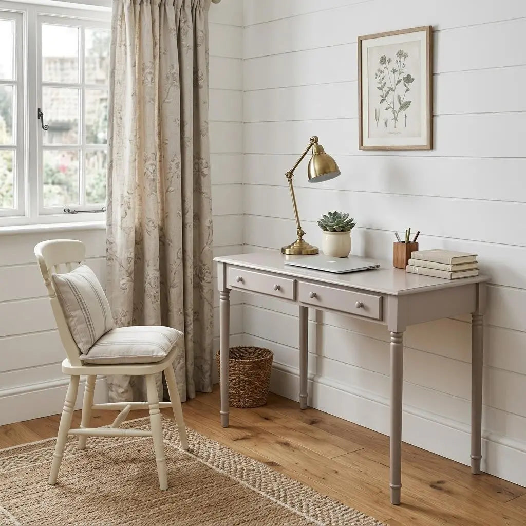 43" Gray Solid Wood Writing Desk With Two Drawers Homeroots Office