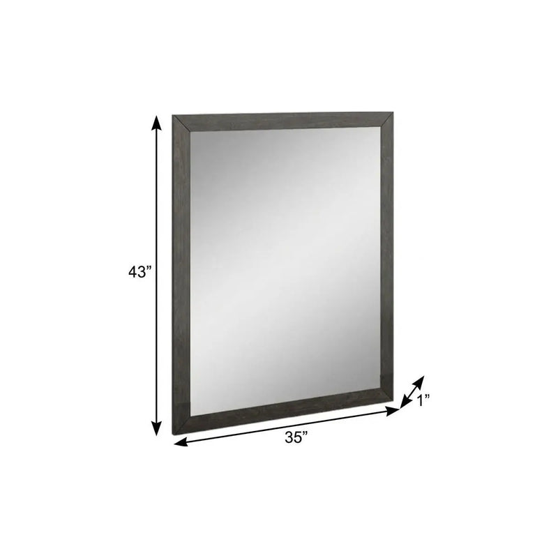 43" Gray Wood Dresser Mount Framed Mirror Homeroots Bed & Bath