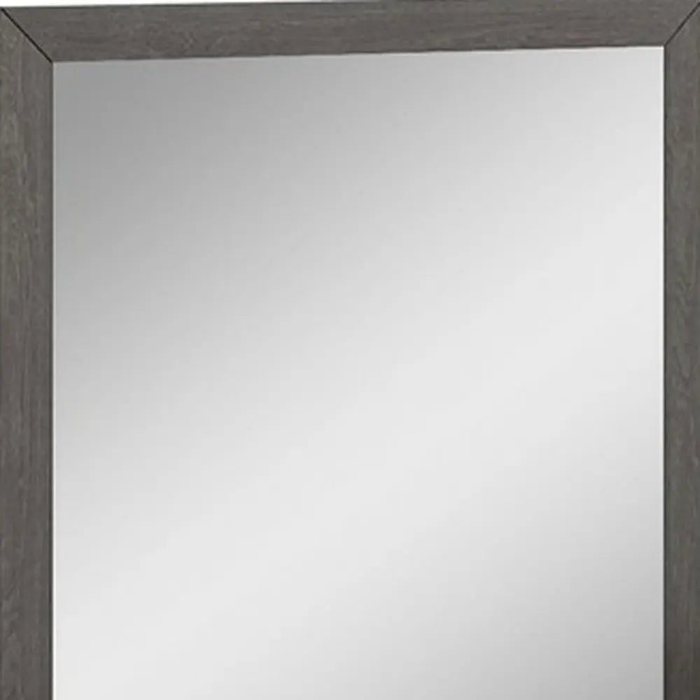 43" Gray Wood Dresser Mount Framed Mirror Homeroots Bed & Bath