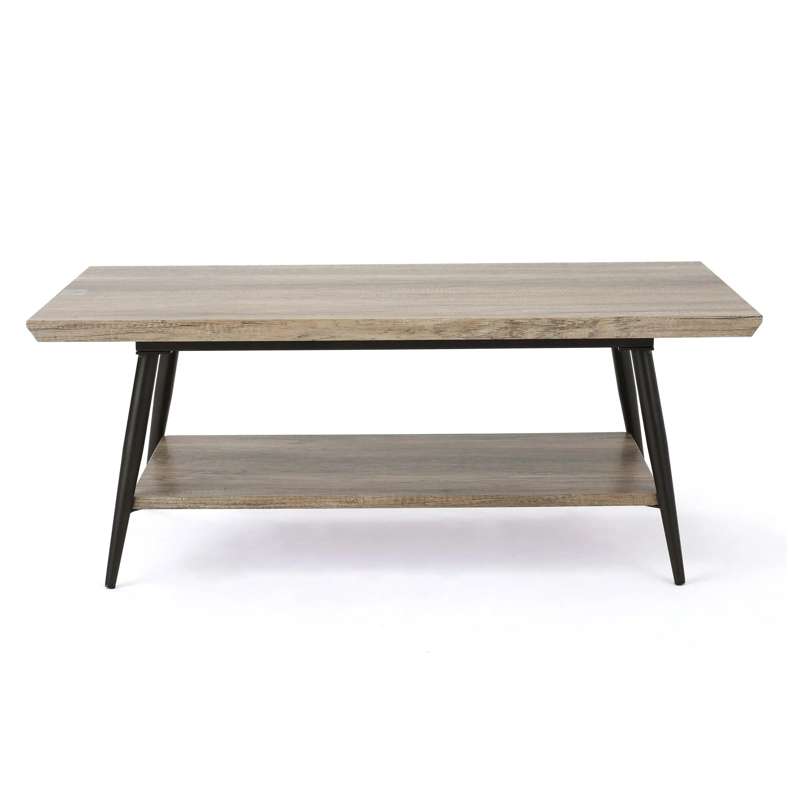 43" Gray and Black Wood Coffee Table Homeroots Living Room
