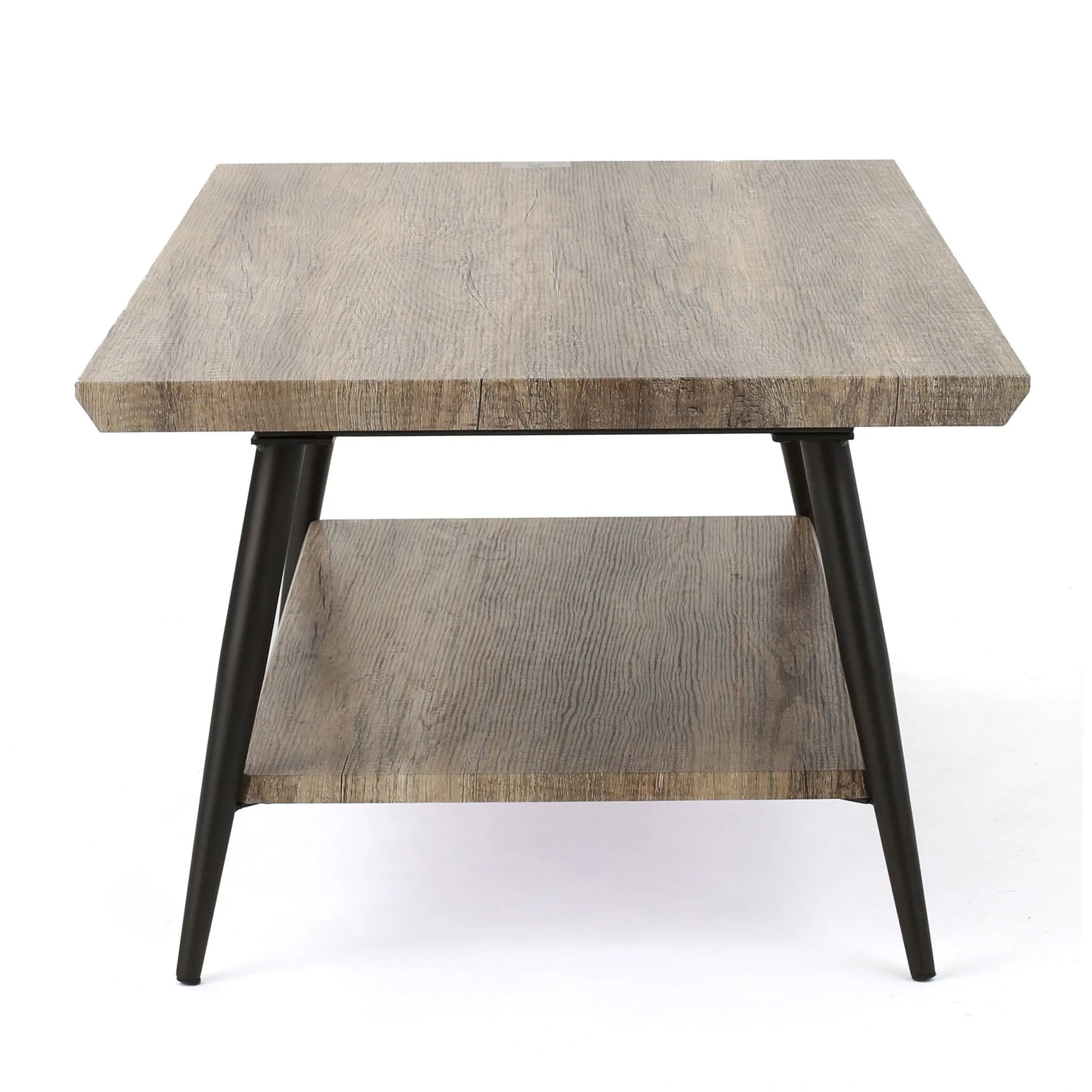 43" Gray and Black Wood Coffee Table Homeroots Living Room