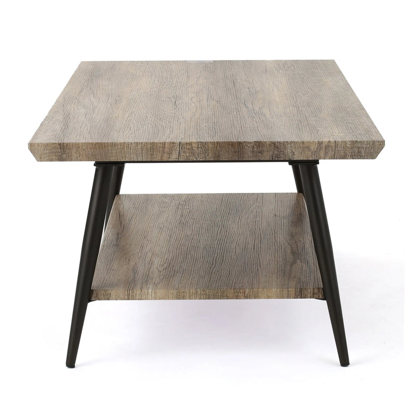 43" Gray and Black Wood Coffee Table Homeroots Living Room