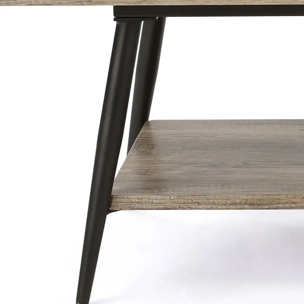 43" Gray and Black Wood Coffee Table Homeroots Living Room