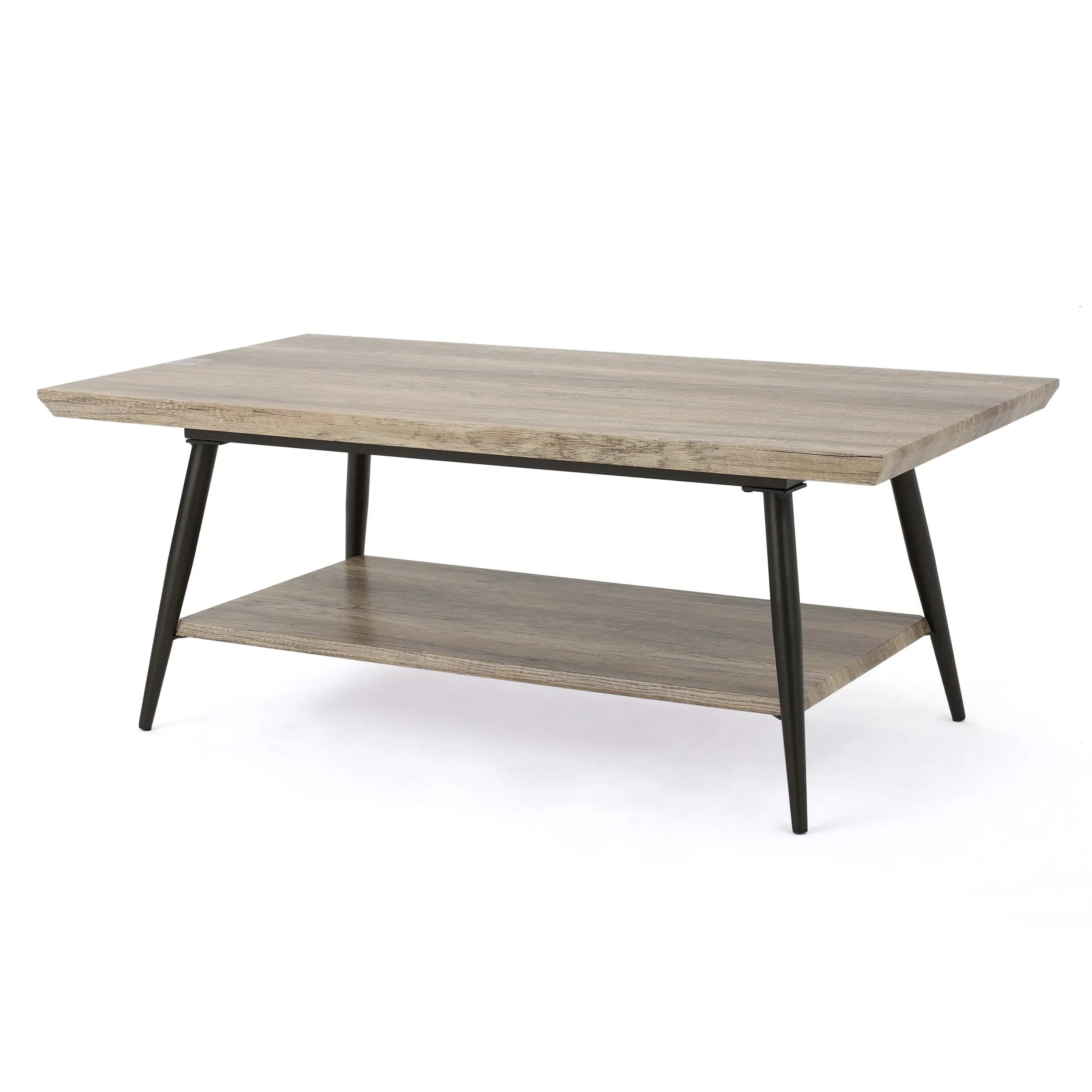 43" Gray and Black Wood Coffee Table Homeroots Living Room