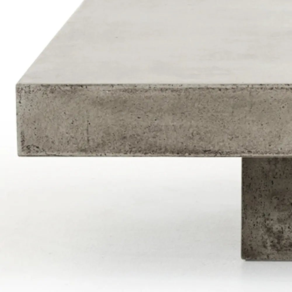 43" Gray and Dark Gray Concrete Square Block Coffee Table Homeroots Living Room