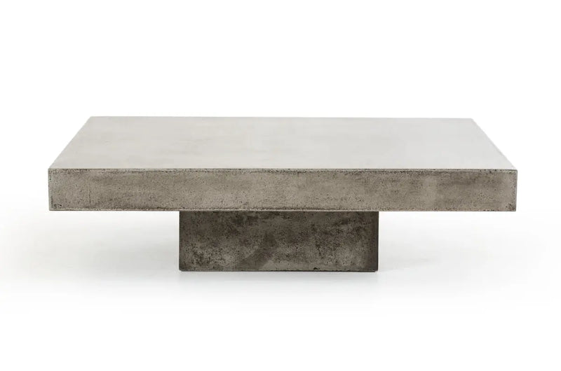 43" Gray and Dark Gray Concrete Square Block Coffee Table Homeroots Living Room