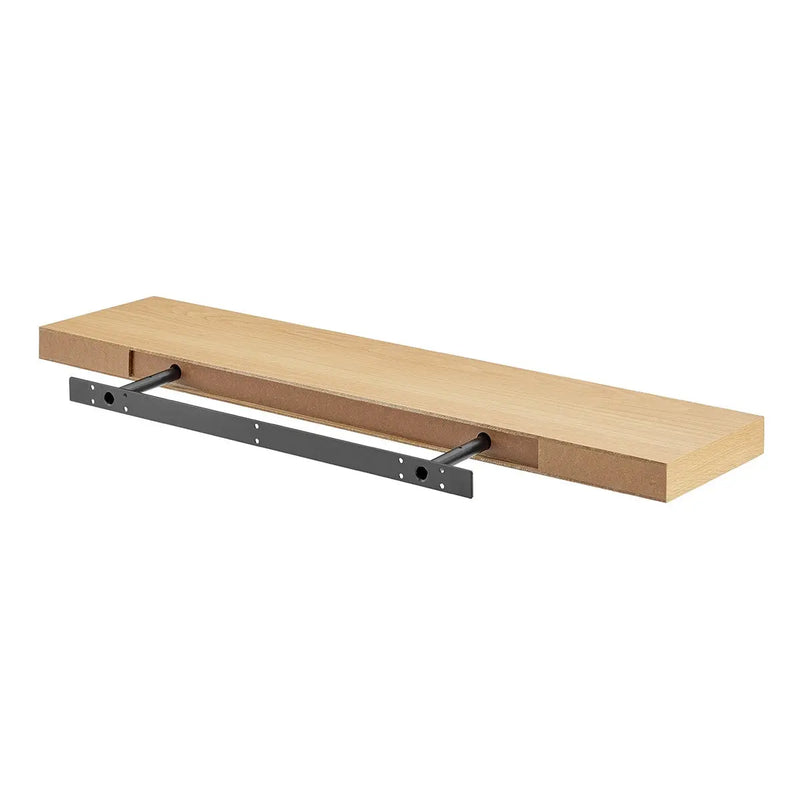 43" Natural Light Brown Wooden Floating Shelf Homeroots Organization
