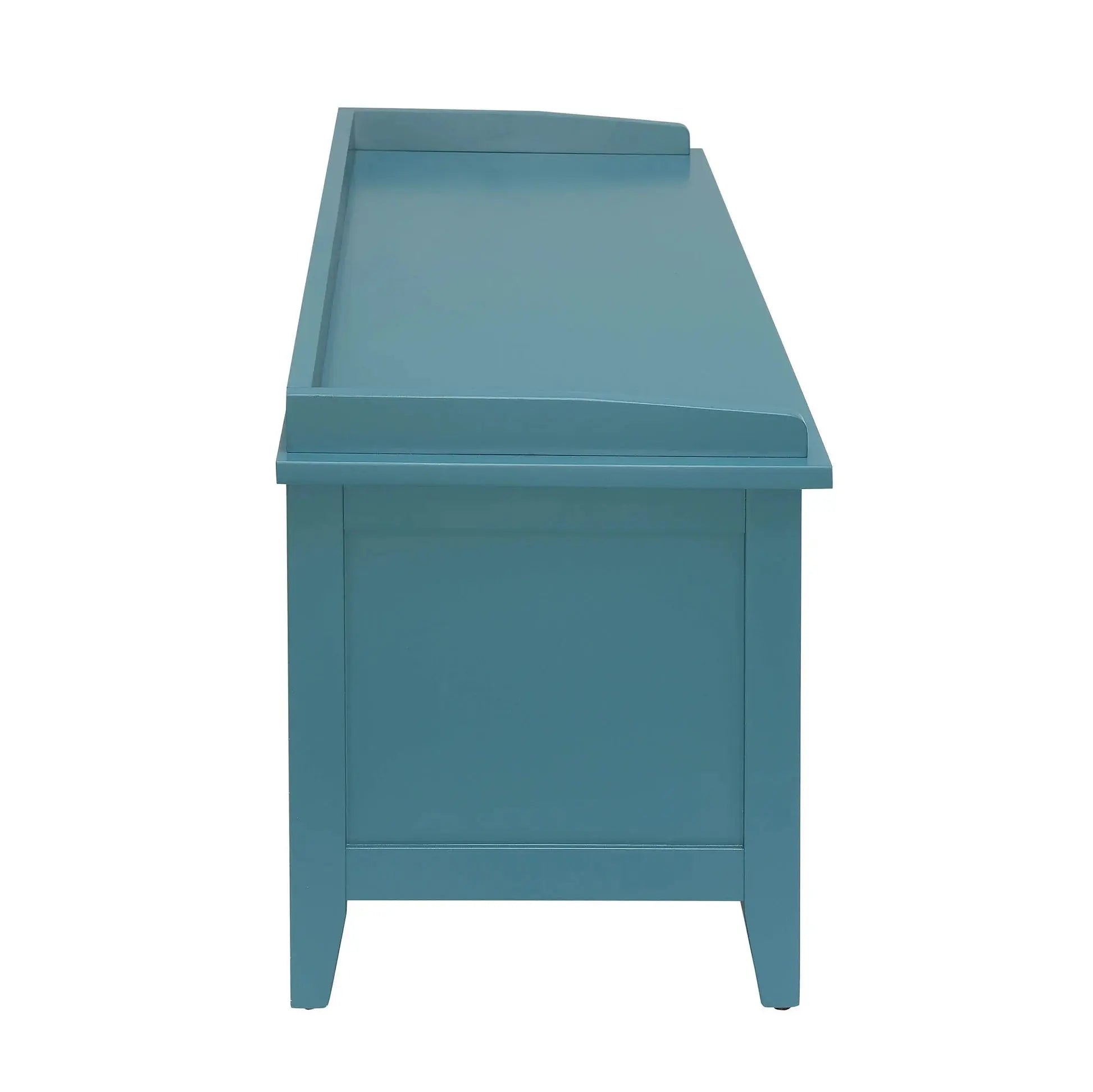 43" Teal Blue Solid Wood Storage Bench with Drawers Homeroots Living Room