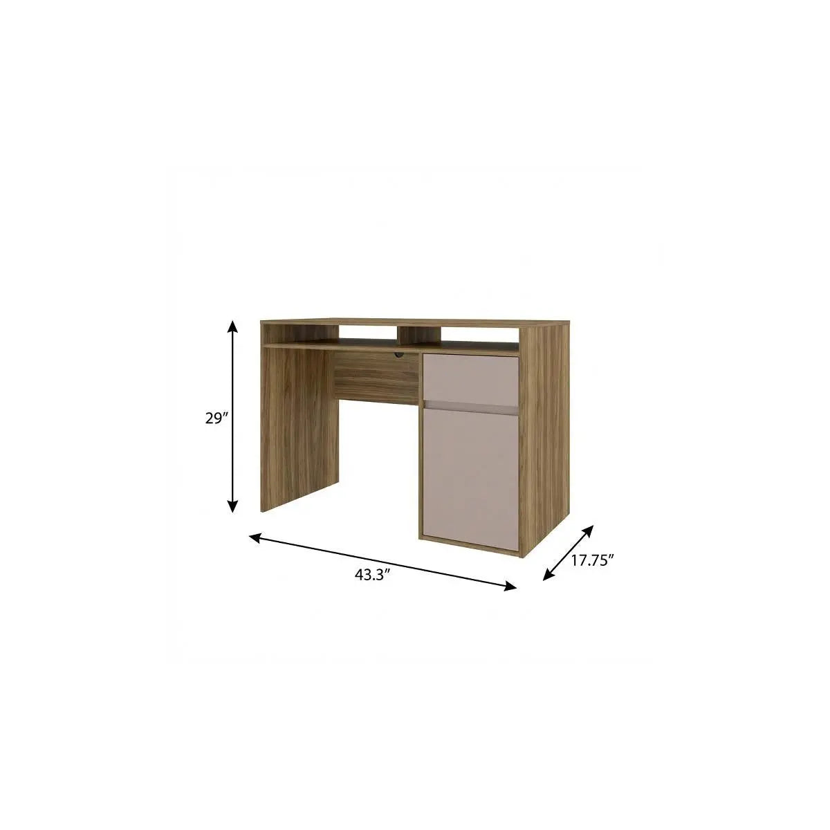 43" Walnut Wood Computer Desk Homeroots