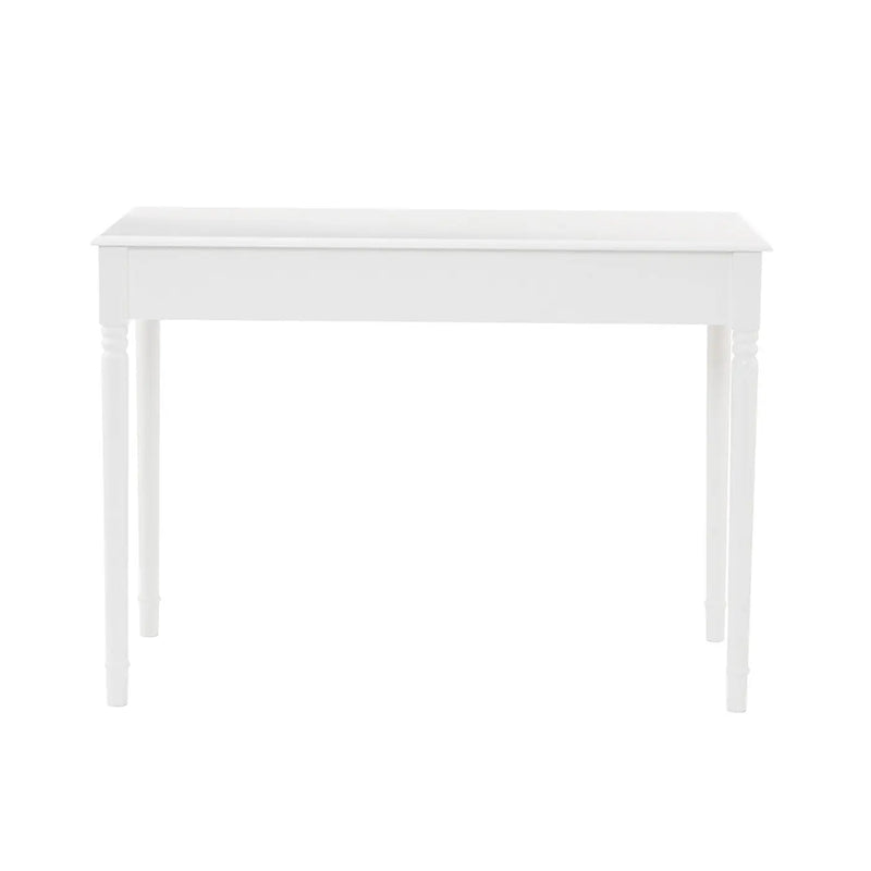 43" White Solid Wood Writing Desk With Two Drawers Homeroots Office
