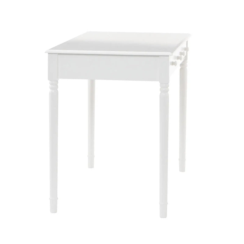 43" White Solid Wood Writing Desk With Two Drawers Homeroots Office