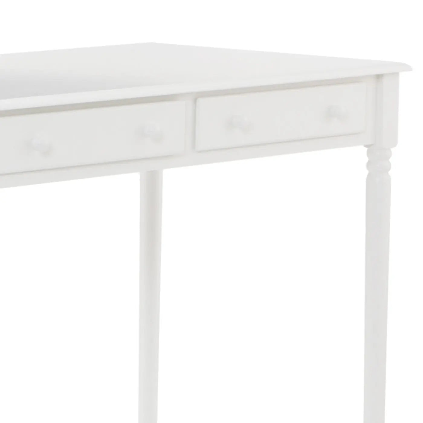43" White Solid Wood Writing Desk With Two Drawers Homeroots Office
