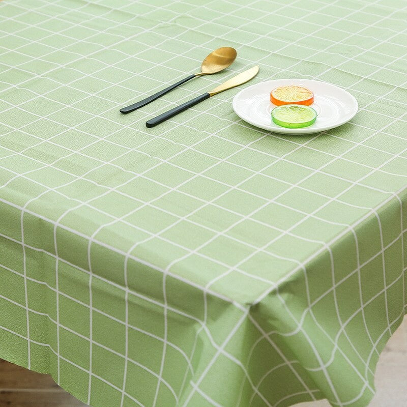 Lohas Decorative Table Cloth Grid Tablecloth Dining Table Cover Table Cloths Table Covers el Dining Tea Coffee Tablecloth Green