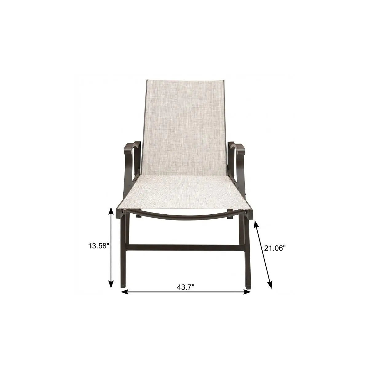 44" Beige Aluminum Five Position Adjustable Outdoor Chaise Lounge Homeroots Outdoor