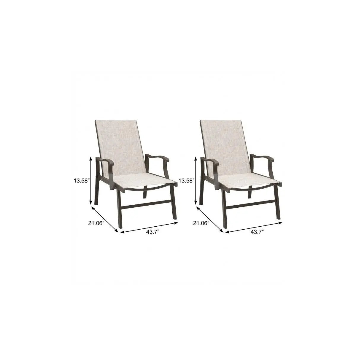 44" Beige Steel Six Position Adjustable Outdoor Chaise Lounge Homeroots Outdoor