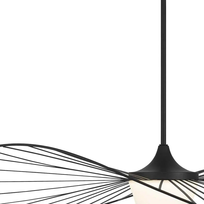 44" Black Aluminum Geometric Wavy LED Dimmable Outdoor Hanging Light Homeroots Outdoor