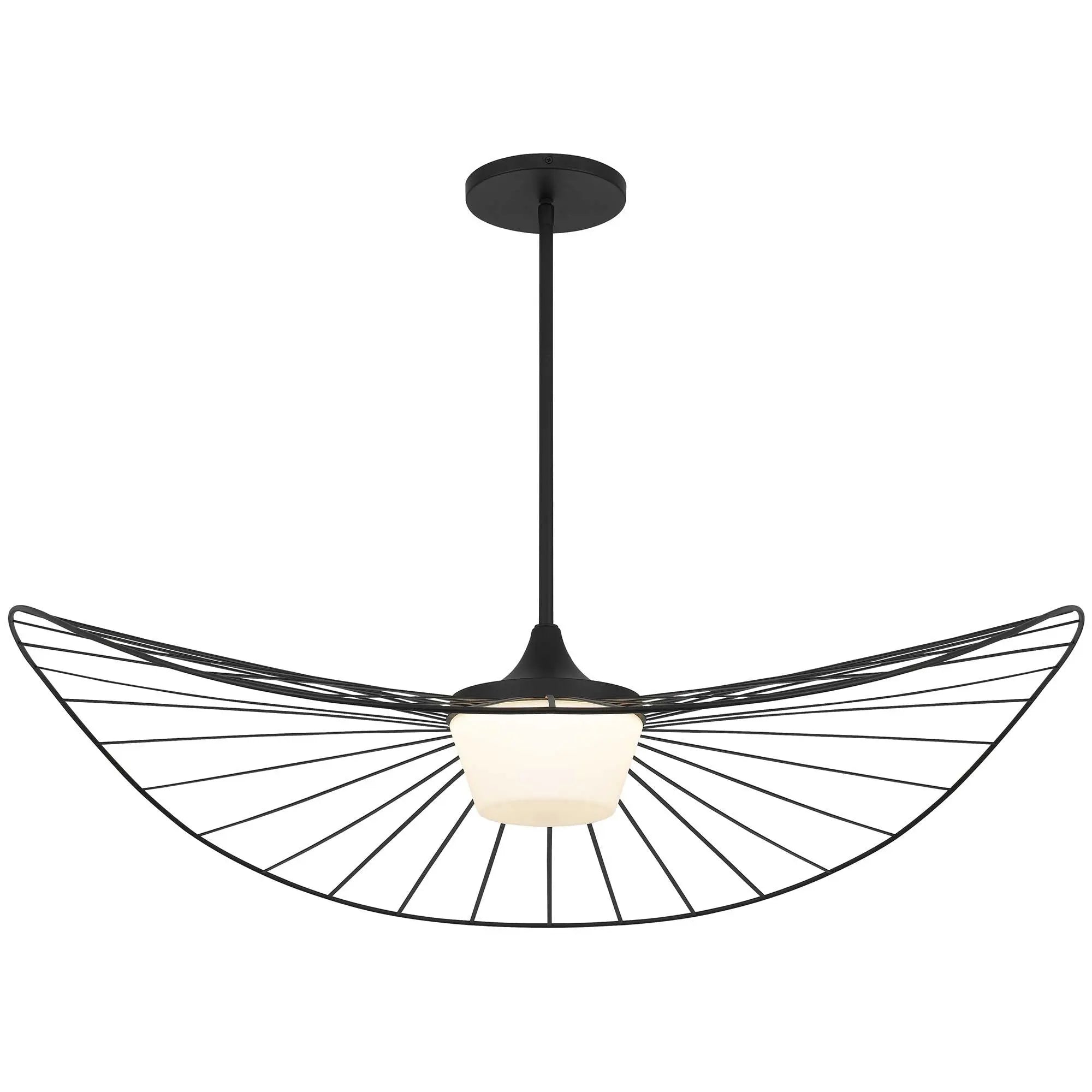 44" Black Aluminum Geometric Wavy LED Dimmable Outdoor Hanging Light Homeroots Outdoor