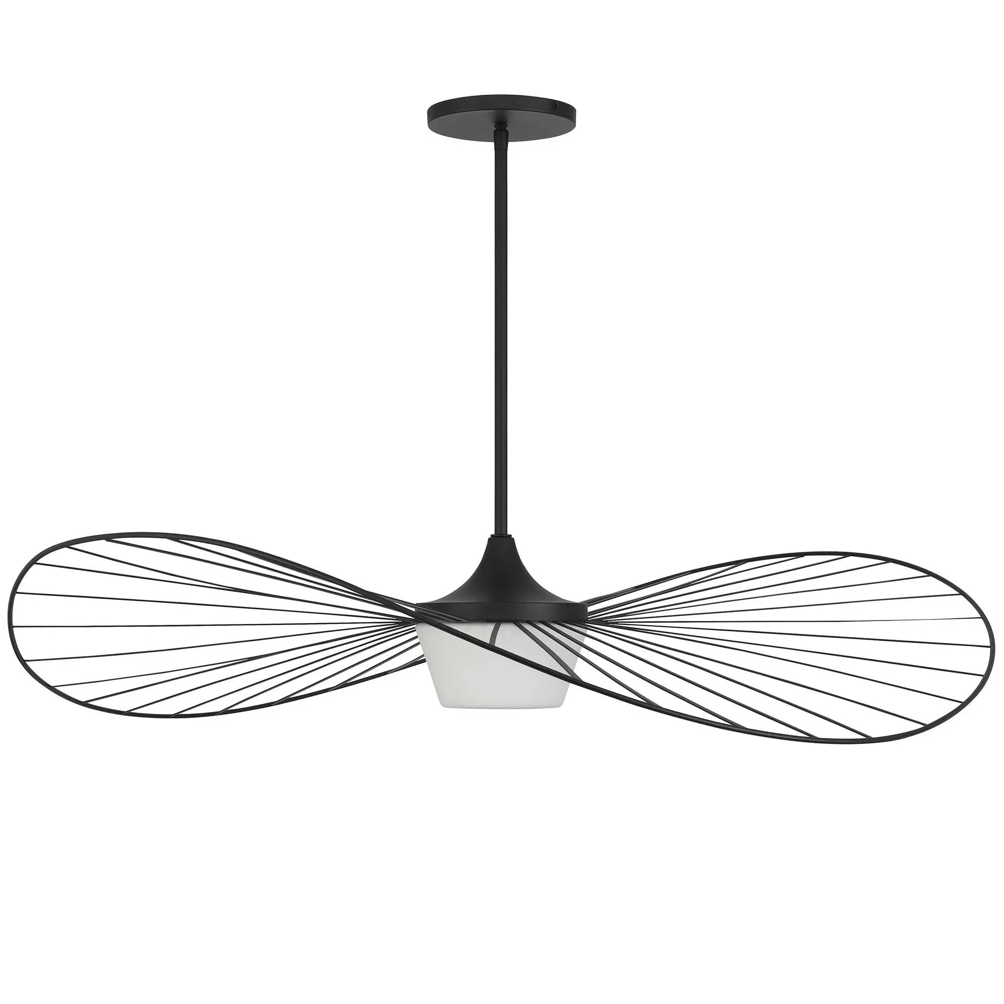 44" Black Aluminum Geometric Wavy LED Dimmable Outdoor Hanging Light Homeroots Outdoor