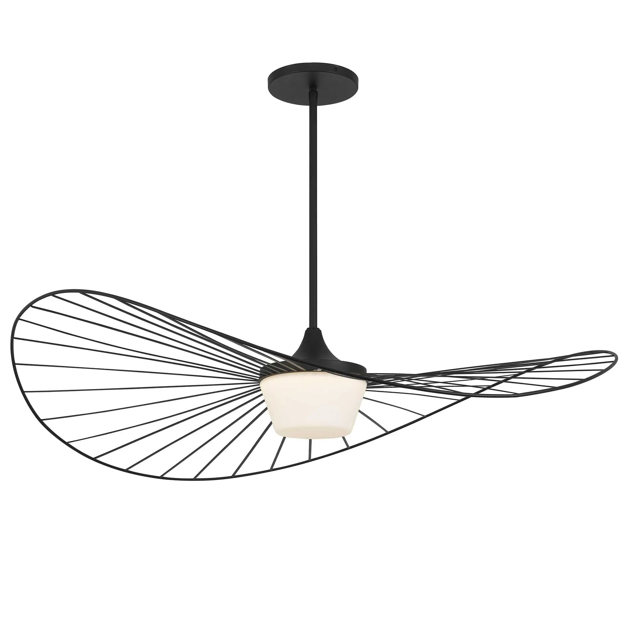 44" Black Aluminum Geometric Wavy LED Dimmable Outdoor Hanging Light Homeroots Outdoor