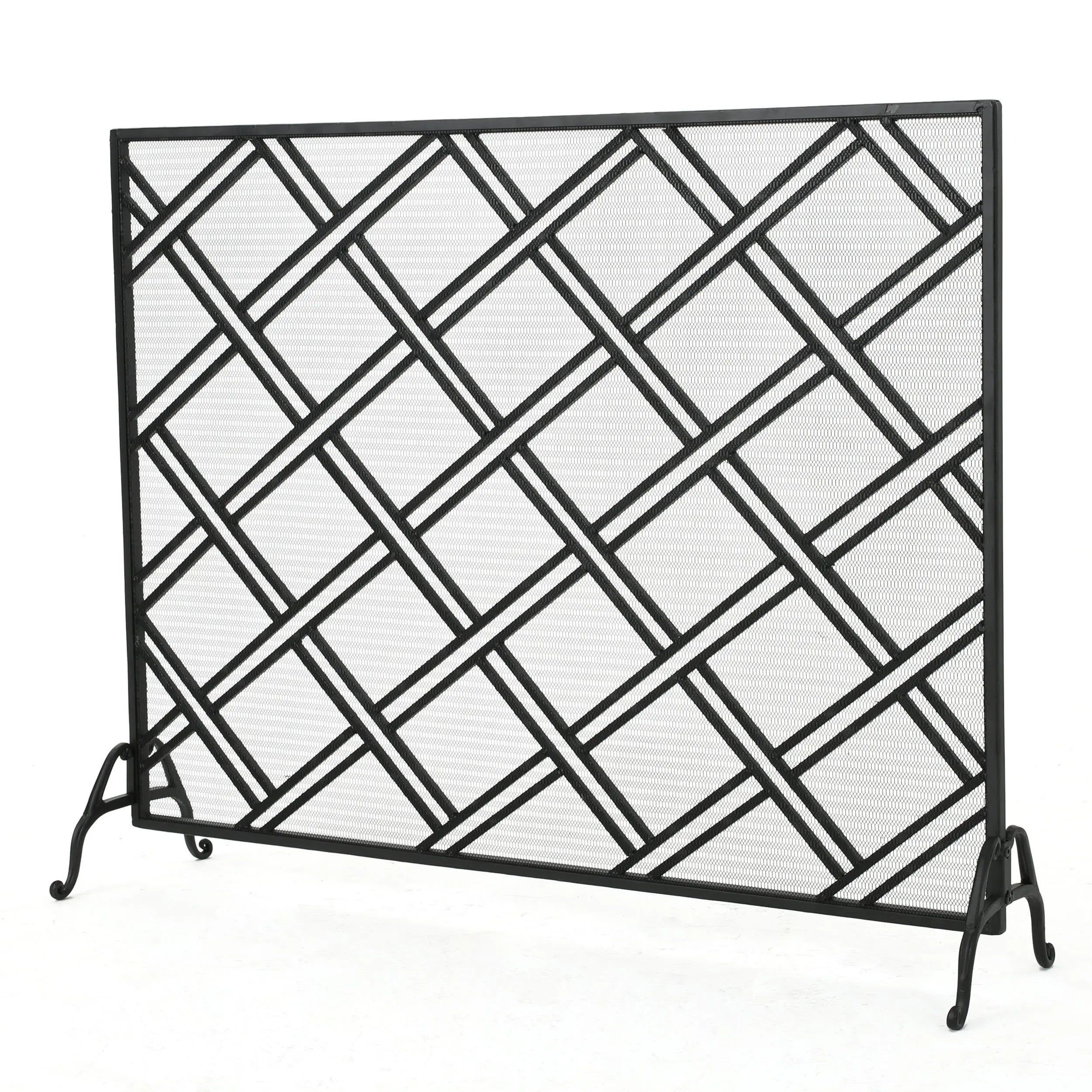 44" Black Iron Ethanol Fireplace Homeroots Home Decor