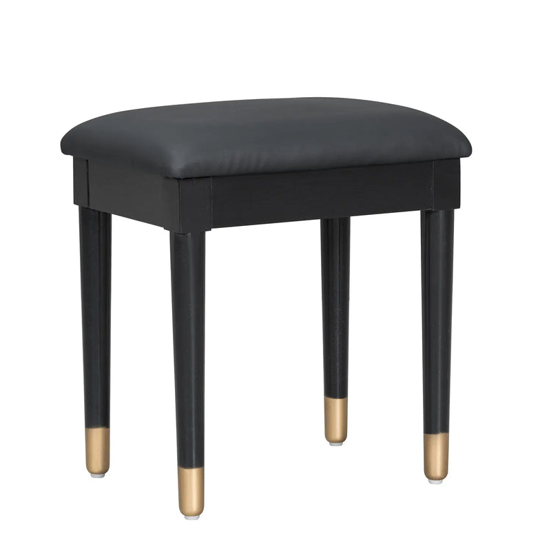 44" Black Wood Two Drawer Vanity Table Homeroots Living Room