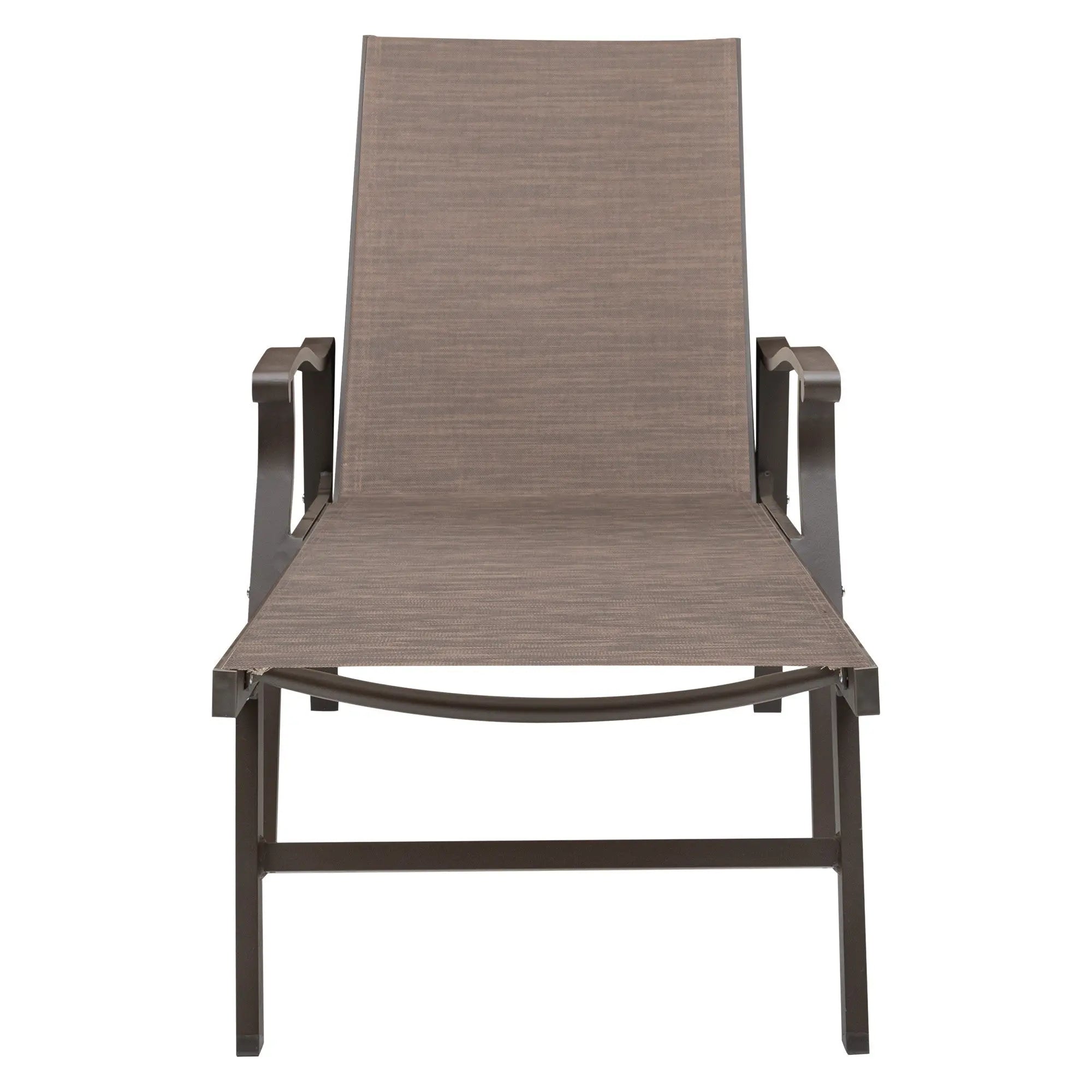 44" Brown Aluminum Six Position Adjustable Outdoor Chaise Lounge Homeroots Outdoor