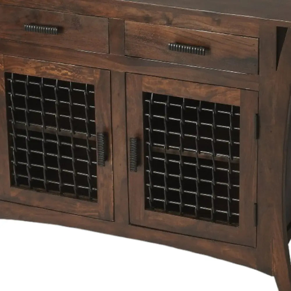 44" Dark Brown Solid Wood Frame Standard Accent Chest With Two Drawers Homeroots Kitchen & Dining