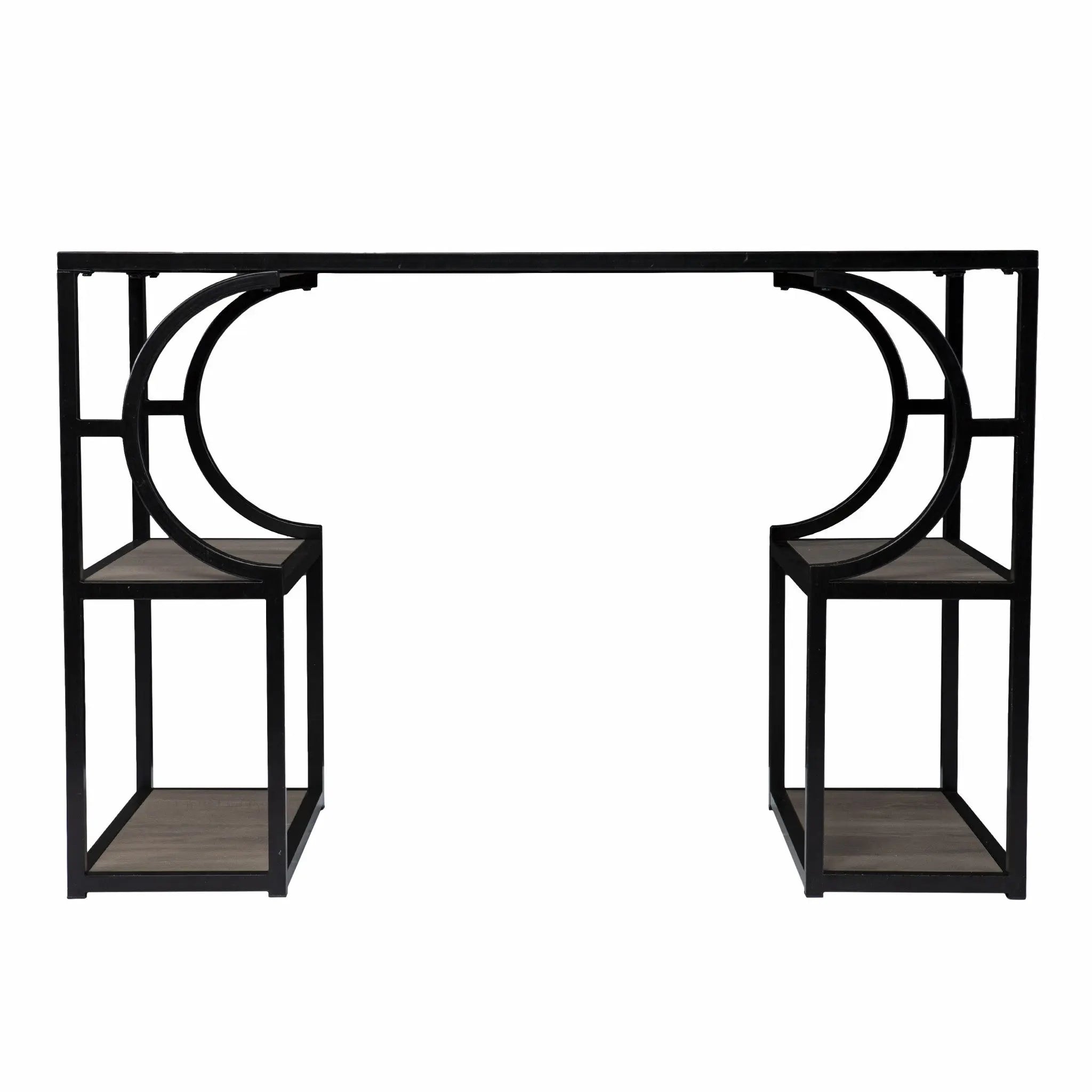 44" Gray and Black Wood Pedestal Homeroots Office