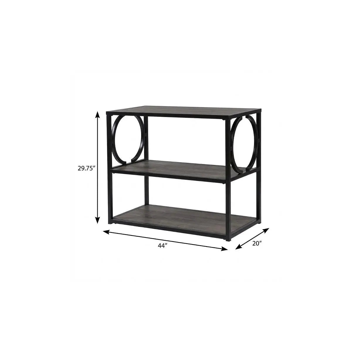 44" Gray and Black Wood Pedestal Homeroots Office