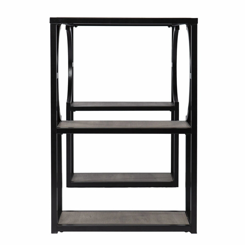 44" Gray and Black Wood Pedestal Homeroots Office