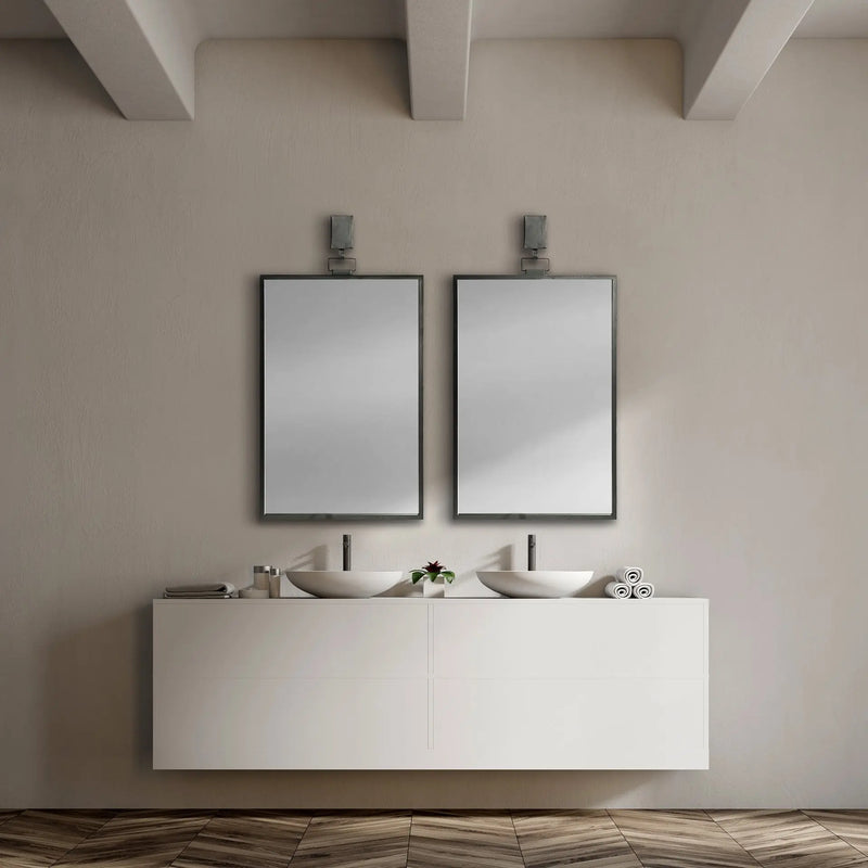 44" Gunmetal Metal Framed Accent Mirror Homeroots Bed & Bath