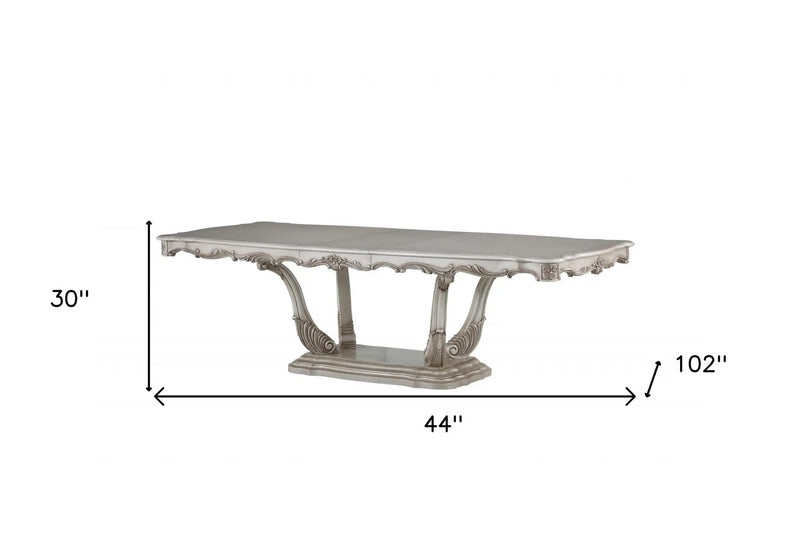 44" Off White Solid Wood Pedestal Base Dining Table - GreatEagleInc